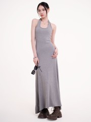 SMARTEN JERSEY MIDI HALTER DRESS