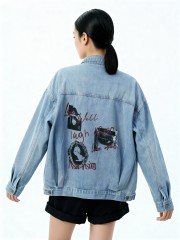 Live Well Laugh Oversize Denim Jacket
