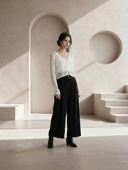 EID Crochet Front Tied Cardigan