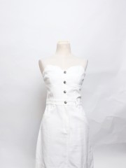 SEA Charlotte Denim Tube Shell Outline Mini Dress