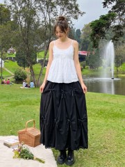 PG Ribbon Pinch With Inner Lace Maxi Skirt
