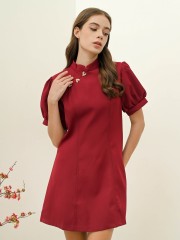 CNY24 Heart Shape Button Dress