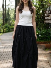 JR CORE PG Low Neck Lace Edge With Ribbon Acc Tee