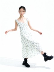 ELITE Ivy Cotton Poplin Flower Print Maxi Dress