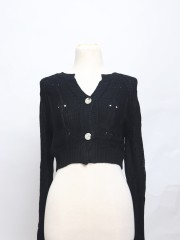 SEA Knitted Pattern Crop Cardigan