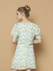 Tulip Print Mini Dress