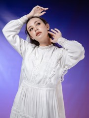 WW ELITE White Dania Tiered Embroidery Maxi Dress