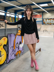 JR NRC Face Inner High Neck And Cardigan