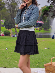 JR CORE PG Tiered Overlap Mini Black Skort
