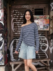 NRC Horizontal Stripes Off Shoulder Tee