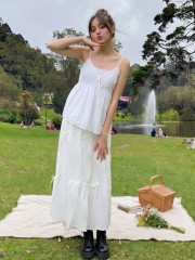 PG Ribbon Pinch With Inner Lace Maxi Skirt
