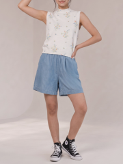 CORE High Neck Flower Print Knit Tee