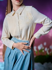 WW Rana Pleats Combi Embroidery