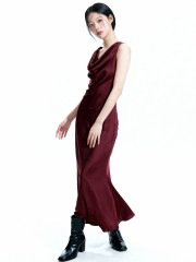 Dona Drape Satin Midi Dress