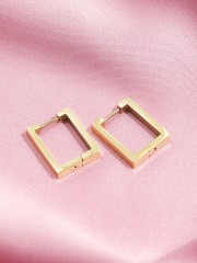 Square Gold Plated  Earrings