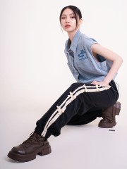 JR DITOX Side Ribbon Shoe Lace Track Pants