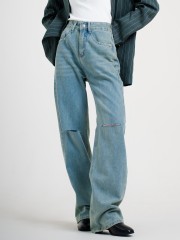 SMARTEN LIGHT DENIM POCKET RIP JEANS