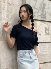 JR CORE NRC Off Shoulder Elastic Sleeves Tee
