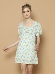 Tulip Print Mini Dress