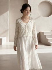 EID Sunflower Button Crochet Cardigan