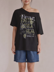 CORE FAITH Over FEAR Side Drop Shoulder Tee RO1