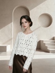 EID Flower Crochet Cardigan