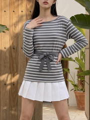 Horizontal Stripes Long Sleeves Tee