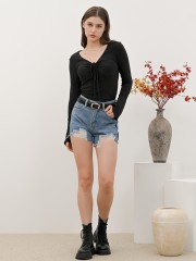 SEA CORE Long Sleeves Center Tied Tee