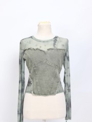 DITOX Washed Corset Sheer Combi Top