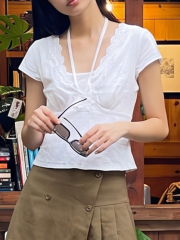 PG Lace V Neck Tee