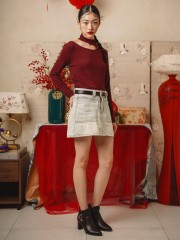 TT LIGHT COLOUR SKORT DENIM