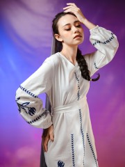 WW Vneck Embroidery Dress