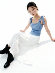 Maddie Shoulder Ribbon Square Neck Top