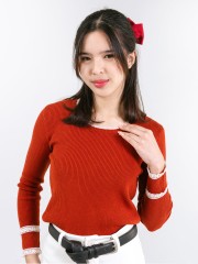 CNY Lace Outline Knit Top