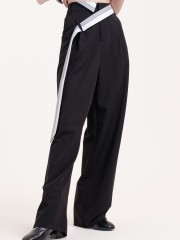 SMARTEN Folded Wide Leg Trousers