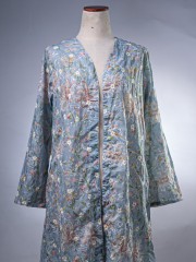 WW Embellished Flower Embroidery Combi Long Kimono Outer