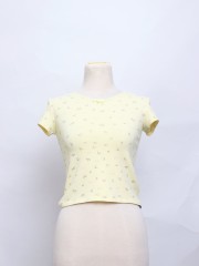 SEA Flower Print Texture Cotton Tee