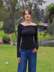 PG Polkadot Off Shoulder Overlap Tee