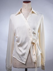 WW Zalfa Satin Lace Accent Shirt
