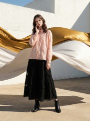 EID Pink Flower Embroidery Shirt