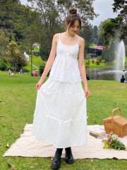 PG Ribbon Pinch With Inner Lace Maxi Skirt