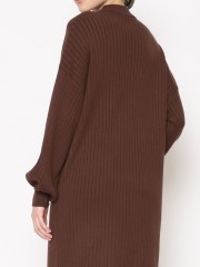 ANF Long Puff Sleeves Knitted Midi Dress