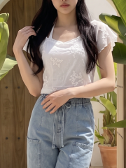 2pcs Set Inner And Embroidery Lace Top