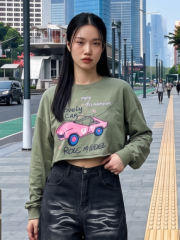 JR CORE NRC Lovely Car Crop Tee