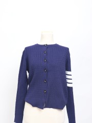 SMARTEN RIBBON BUTTON PLAID CARDINGAN