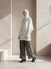 EID White Folded Cuffs with Front Pleats Tunic
