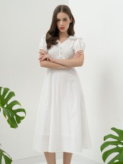 FELIZ23 Embroidery Edge Collar Dress