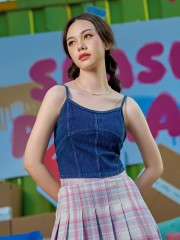 SEA CORE Spagetti Strap Denim Top