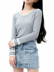 CNY Lace Outline Knit Top