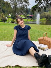 PG Double Cap Sleeves Balloon Dress